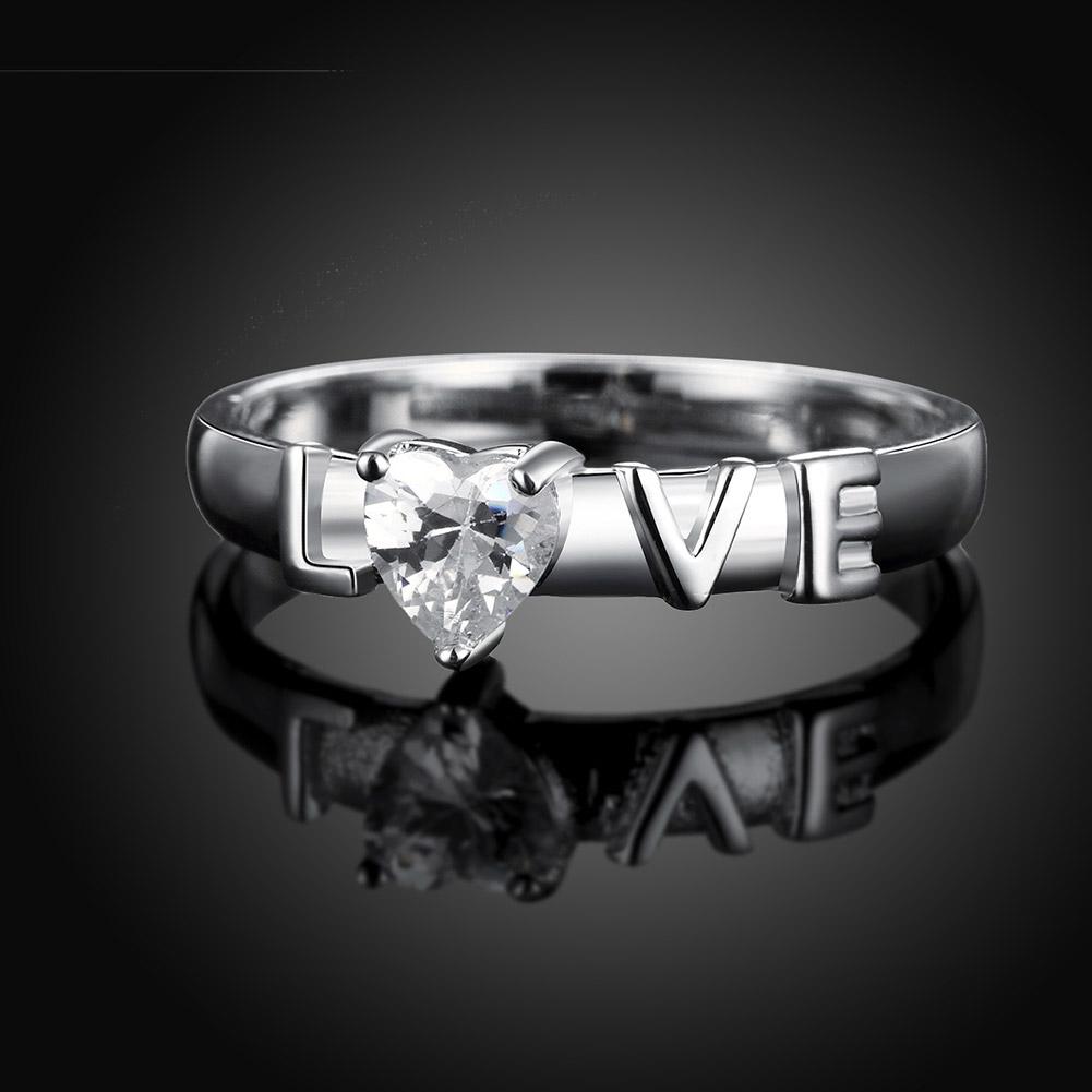 Silver Plating White  Love Sleek Ring