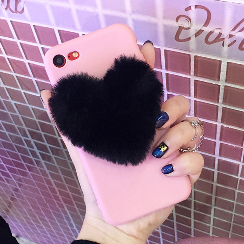 Lovely 3D Furry Hearts Case For iPhone (see sizes)