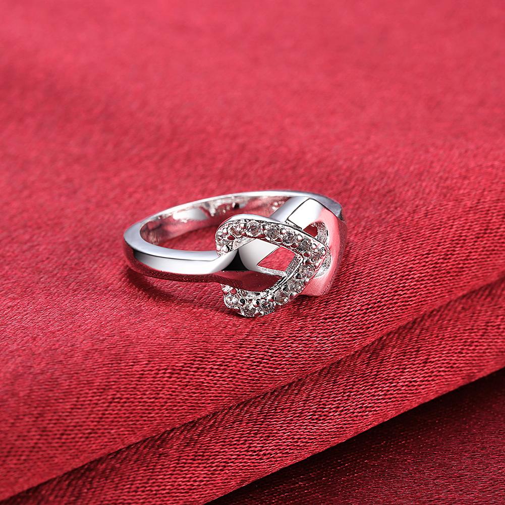 Silver Plating Forever Love  Pav'e Ring